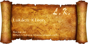 Lukács Kleon névjegykártya